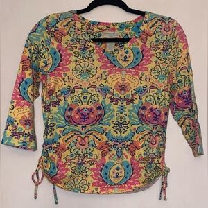 Y2K floral ruched top